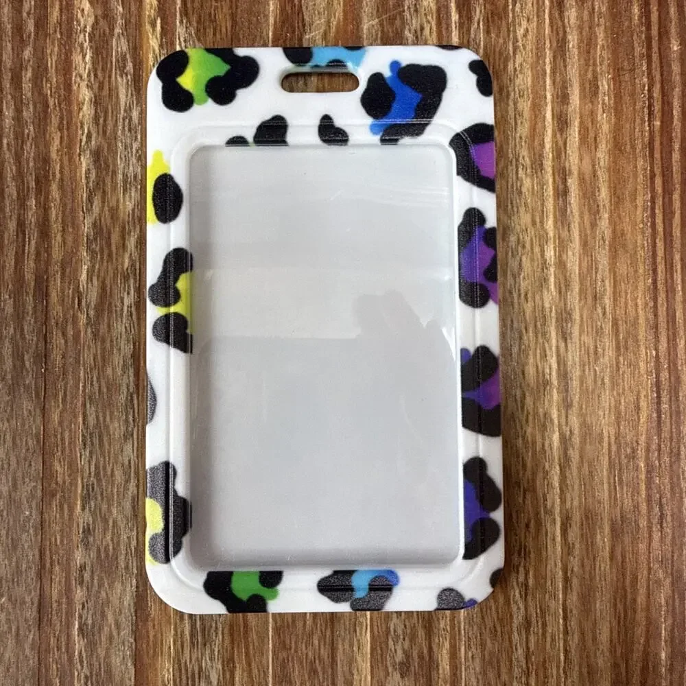 Colorful Leopard Print Badge ID Holder